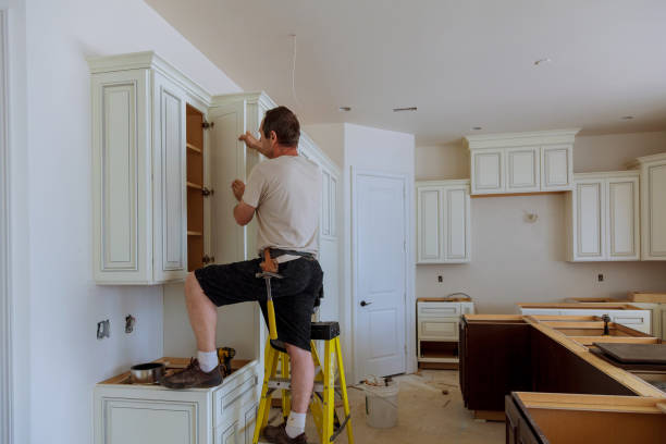 Kitchen island installation in Monticello by JMT Kitchen Cabinet